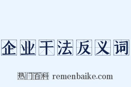 企业干法反义词是什么意思的图片